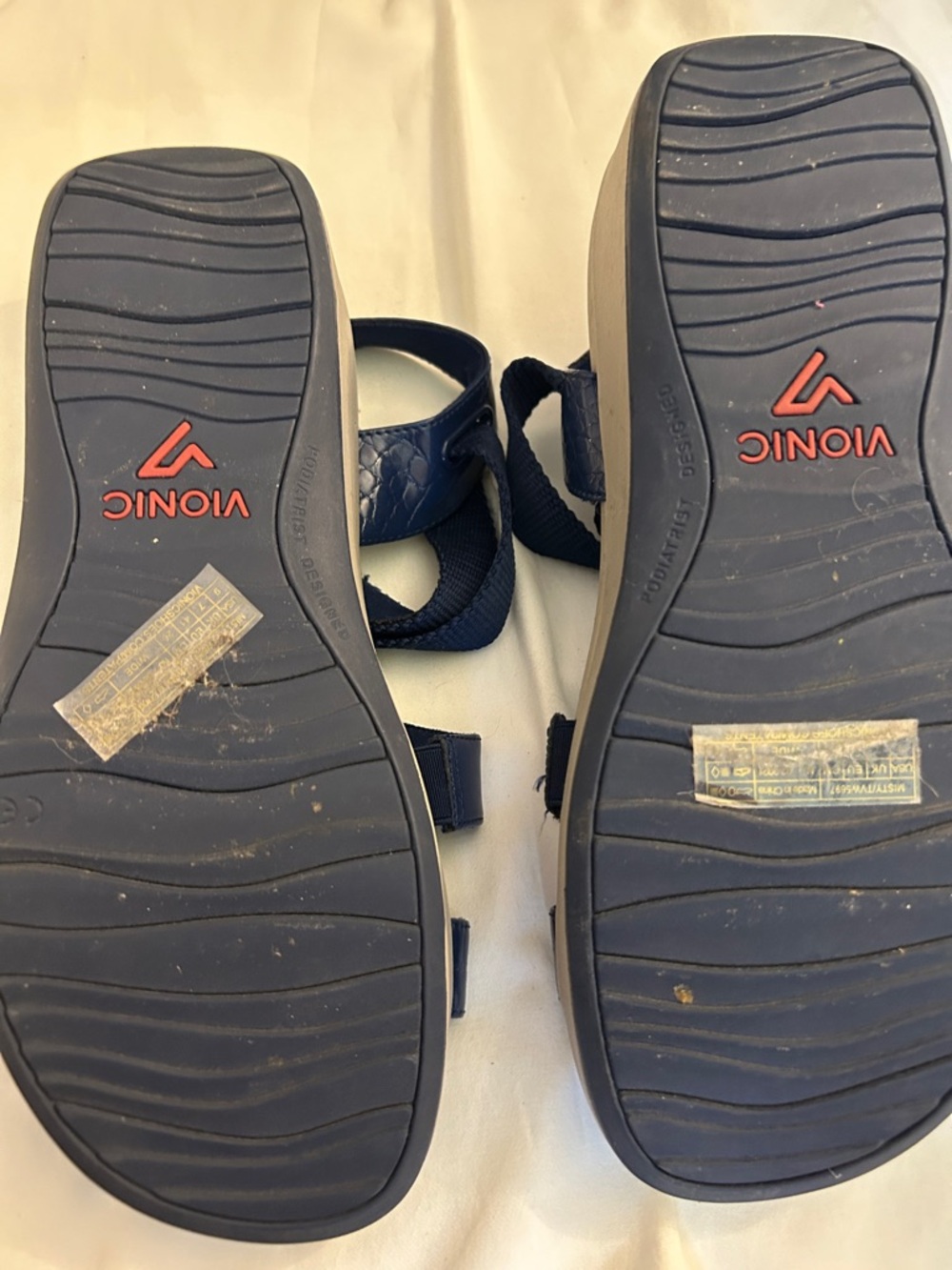 Vionic women’s Navy Adjustable Triple-Strap Sandals - Picture 2 of 6